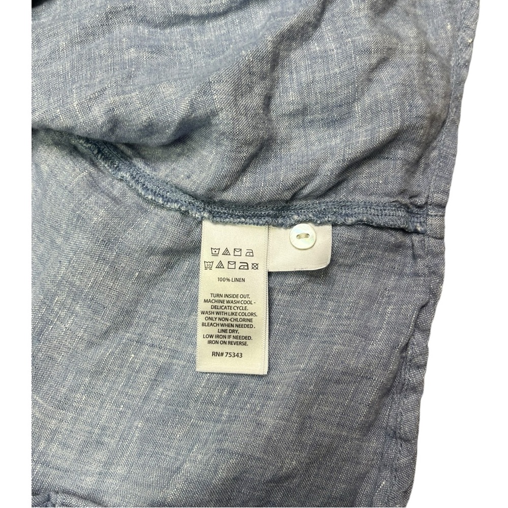 Sigrid Olsen Chambray Button Down Up Blouse Blue … - image 7